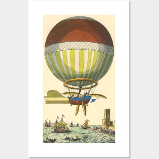 Vintage Science Fiction Steampunk Hot Air Balloon Posters and Art